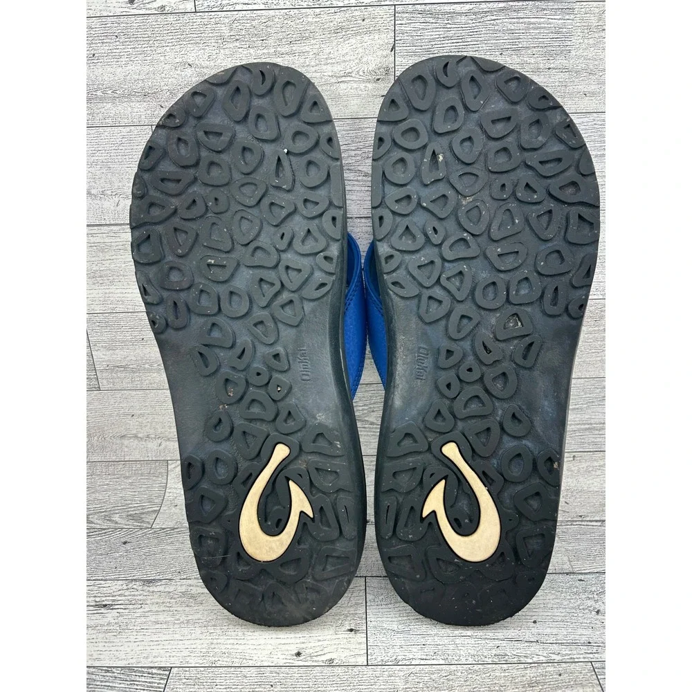 Olukai Ohana Men Flip Flops Blue Black Sandals 10110A-AH40 Size 11